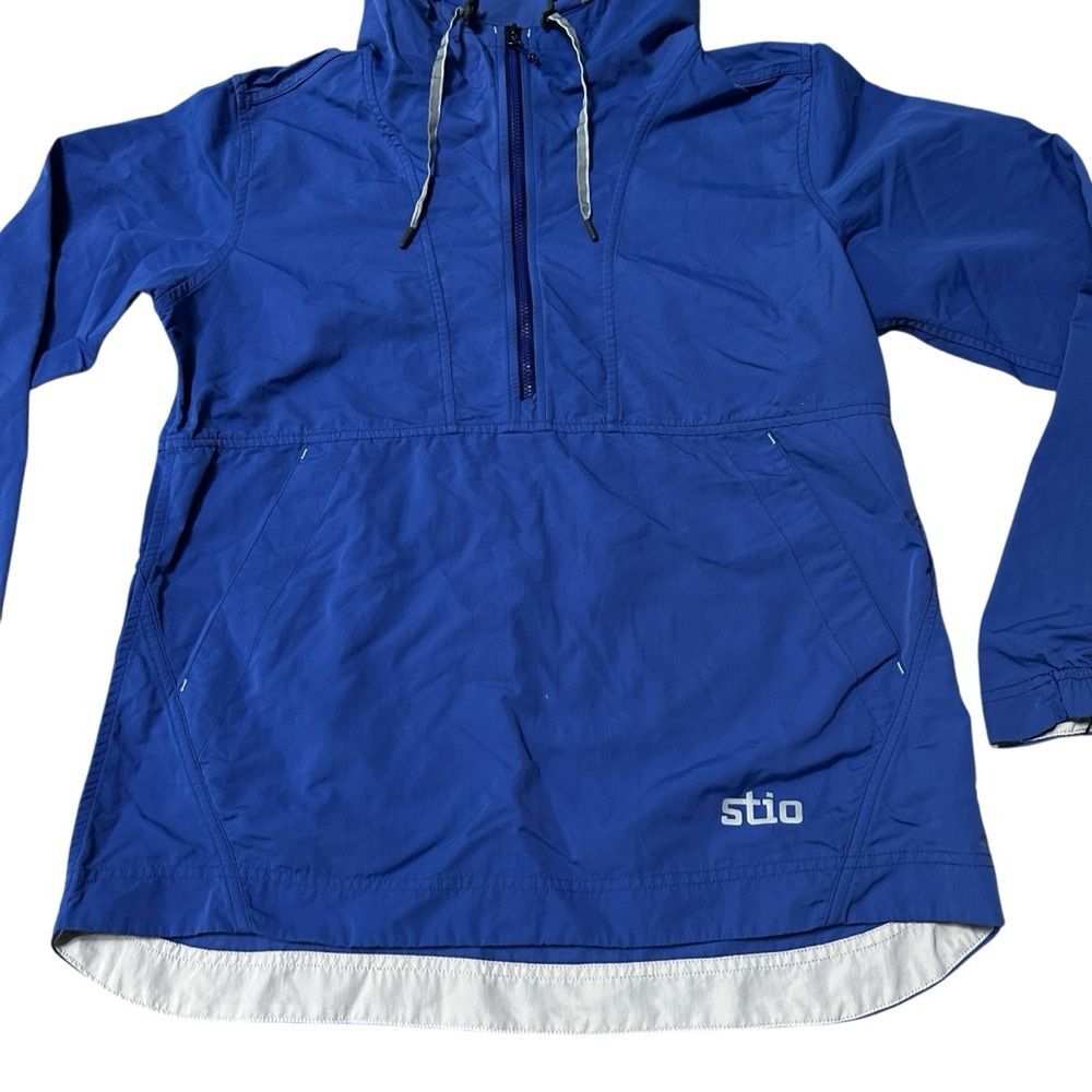 Stio Lockwood Men’s Medium Blue Hooded Anorak Pullover Jacket Windbreaker - Picture 4 of 7